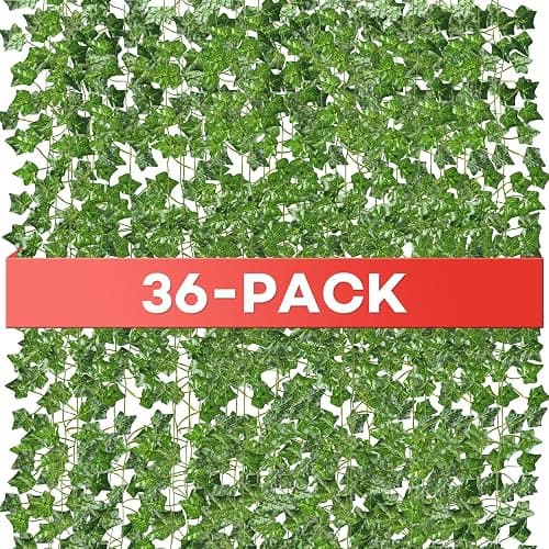 Alotiki Fake Vines, 36 Pack 252 Feet Artificial Ivy Garland Vines for Bedroom Decor, Hanging Vines for Party Wedding Christmas Decoration,Fake Leaves for Outdoor Patio Garden - Image 1