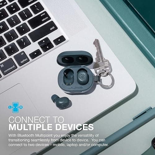 JLab Sage Audio Bundle: JBuds Lux ANC Wireless Premium Over-Ear Bluetooth Headset with Hybrid Active Noise Cancelling Plus JBuds Mini True Wireless Bluetooth Earbuds + Charging Case & Keychain thumbnail 7