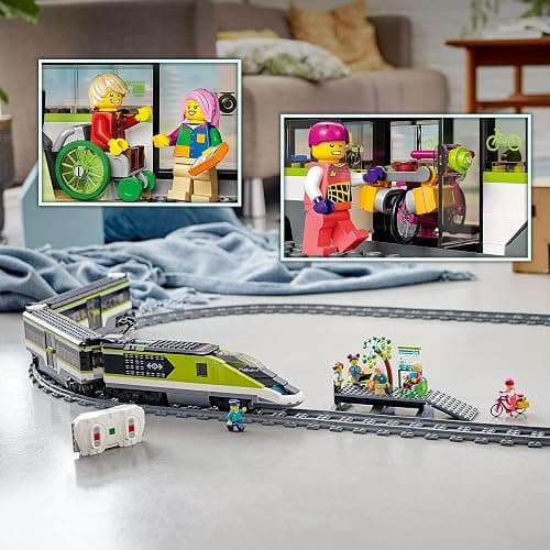 LEGO City Express Passenger Train Set - Remote Controlled Train Toy W/Working Headlights, 2 Coaches & 24 Track Pieces - Building Set Gift Idea for Kids, Boys & Girls, Ages 7+ - 60337 thumbnail 3