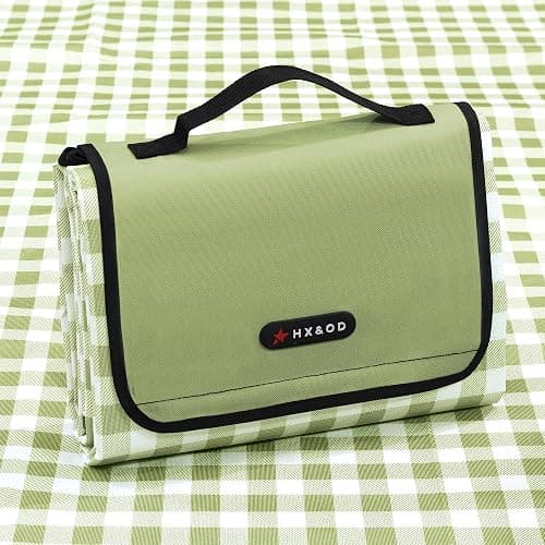 Outdoor Picnic Blanket 80"X80" Picnic Mat Extra Large Camping Blanket Beach Blanket Foldable Waterproof Sand Mat Hiking Travel Family Concerts(Green) - Image 1