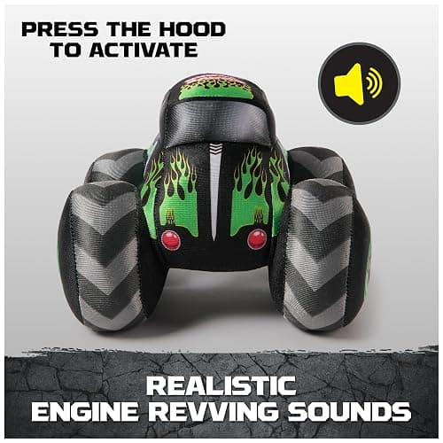 Monster Jam Grave Digger 7-Inch Plush Truck with Lights & Sounds | Includes 1 Plush Truck, Soft Body with Squishy Tires, Cuddly Pretend Play, Toys for Ages 3 and Up thumbnail 4
