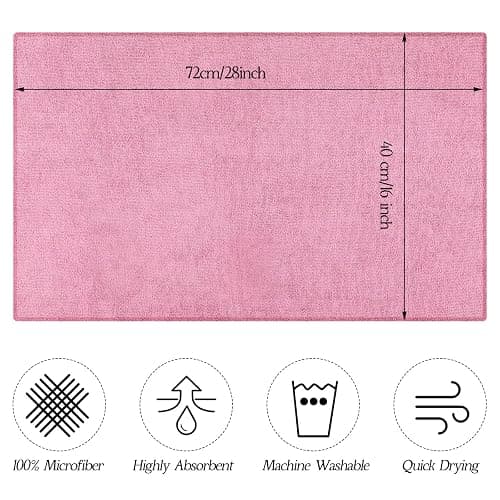 Panelee 36 Packs of Bleach Proof Towels Microfiber Absorbent Salon Towels Bleach Resistant Salon Hand Towels for Gym, Bath, Spa, Shaving, Shampoo, Home Hair Drying, 16 x 28 Inches (Pink) thumbnail 3