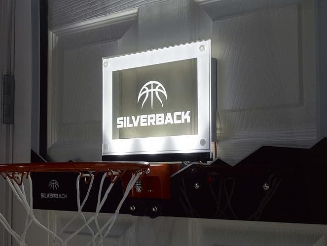 Silverback 23" LED Light-Up Over the Door Mini Basketball Hoop Includes Mini Basketball and Air Pump , Black thumbnail 10