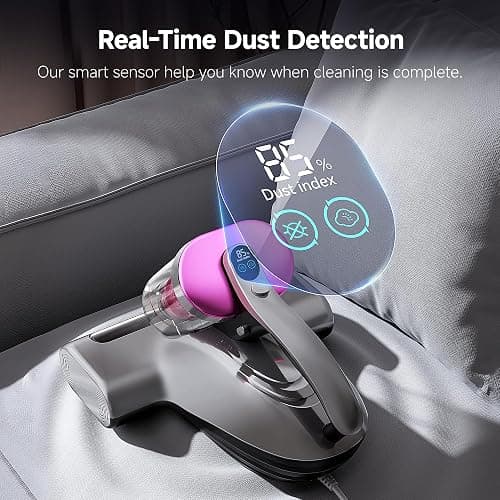 uwant Mattress Vacuum Cleaner, 16KPa 450W Suction Bed Vacuum Cleaner with 253.7nm UV-C Light & Ultrasonic, 149°F Heat, 36000 RPM/Min Tapping, HEPA Filter for Bed Sofa Crib Carpet thumbnail 8
