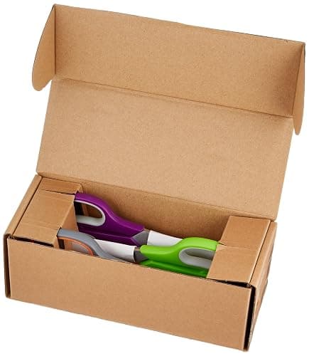 Amazon Basics Stainless Steel Scissors for Office, Crafts, Multipurpose, Sharp, Comfort Grip, PVD Coated, 3 Pack, Multicolor thumbnail 6