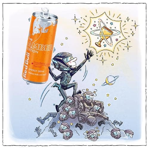 Red Bull Energy Drink, Amber Edition Strawberry Apricot, 8.4 fl oz (24 Pack) thumbnail 3