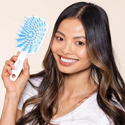 FHI Heat UNbrush Plus — Curly Hair Brush for Gentle & Effective Detangling on Wet or Dry Fragile Hair Types — Detangler Brush w/ 84 UltraFlex Bristles, Ultra-light, Vented, Anti Static Hairbrush thumbnail 9