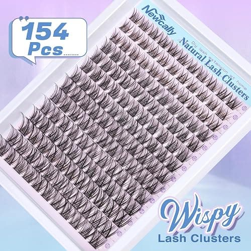 Lash Clusters Kit Wispy Natural Cluster Eyelash Extension Kit DIY Lash Extension Kit C-curly 10-16MM Eyelash Clusters Volume Individual Lashes Kit by Newcally thumbnail 2