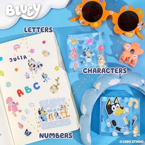 Horizon Group USA Sticker Book with Large and Small Sizes, Kids Stationary for Water Bottle, Notebooks, and Party Favors, Bluey thumbnail 3
