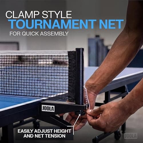 JOOLA Inside Professional MDF Indoor Ping Pong Table with Quick Clamp Table Tennis Net and Post Set - 10 Minute Easy Assembly - Tournament Quality - Foldable with Single Player Playback Mode thumbnail 5