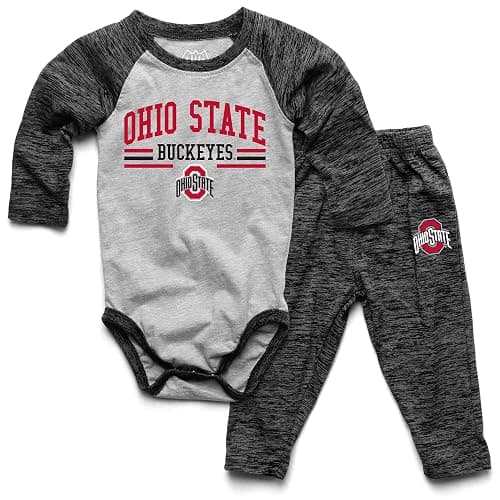 Wes and Willy Baby College Sports Fan Long Sleeve One Piece and Pant Set - Image 1