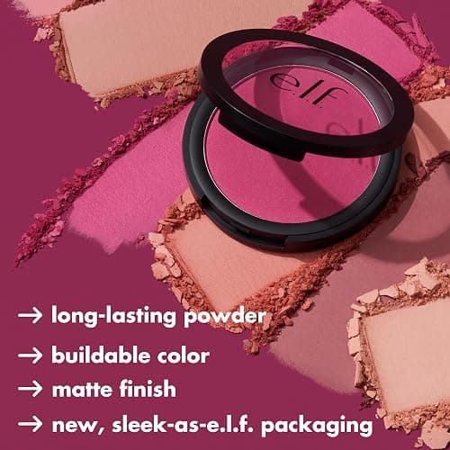 e.l.f. Primer-Infused Blush, Long-Lasting & Budge-Free Makeup, Lightweight Feel & Medium Coverage, Vegan & Cruelty-Free, Always Crushing thumbnail 4