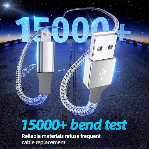 iPhone Charger 3pack 10FT Apple MFi Certified Long Lightning Cable Fast Charging High Speed Data Sync USB Cable Compatible iPhone 14/13/12/11 Pro Max/XS MAX/XR/XS/X/8/7/Plus/6S (Grey White) thumbnail 7