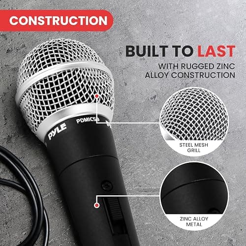 Pyle Microphone - Professional Dynamic Vocal Microphones, with ON/OFF Switch, Dynamic Cardioid, Handheld Mic for Singing, w/ 4.5 m – XLR Audio Cable, Compatible for Karaoke-Speaker-Speech-Amp-Mixer thumbnail 5