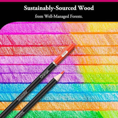 Soucolor 72-Color Colored Pencils for Adult Coloring Books, Soft Core, Back to School Supplies, Smooth Coloring Pencils for Kids Sketching, Drawing, Blending, Shading, Arts & Crafts Supplies Gift thumbnail 8