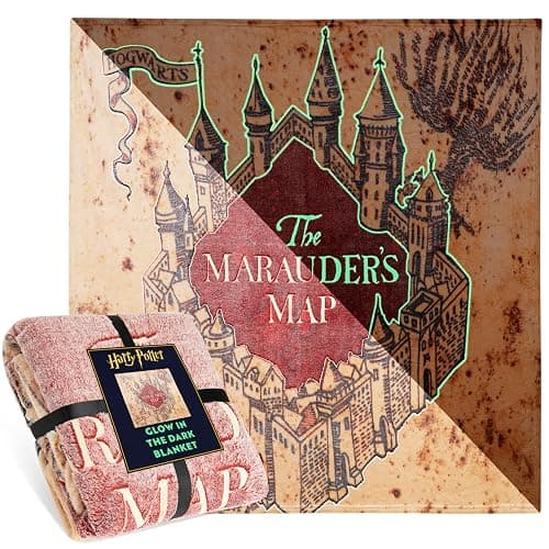 Harry Potter Glow in The Dark Blanket 51x59” for Kids Teens Adults, Soft Fleece Throw Blanket for Sofa, Bed, Cozy Warm Lightweight Gifts for Kids - Image 1