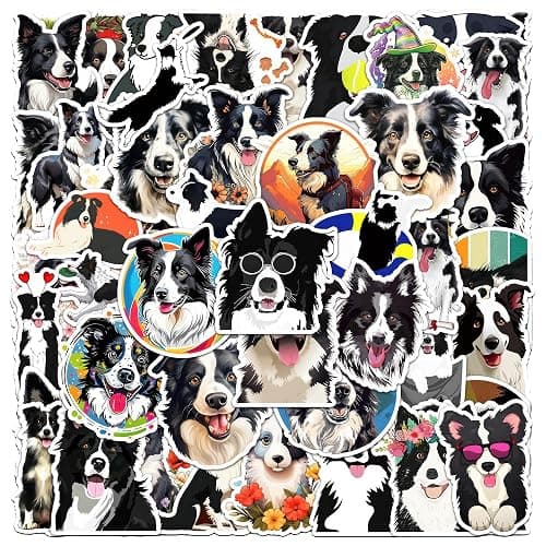 OTYSLIU Border Collie Sticker 50 Pcs Cute Dog Party Favors Puppy Stickers for Food Bowls Doghouse Decals Waterproof thumbnail 4
