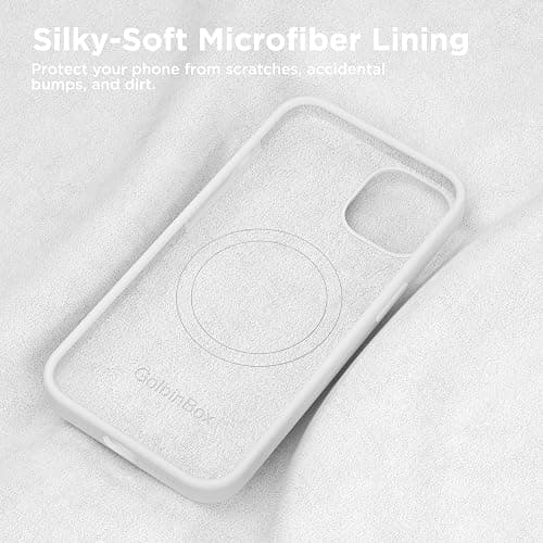 💕 GolbinBox Magnetic for iPhone 15 Case, Compatible with MagSafe, [Soft Anti-Scratch Microfiber Lining], Slim Liquid Silicone Shockproof Protective Phone Case for iPhone 15 6.1 inch, White thumbnail 6