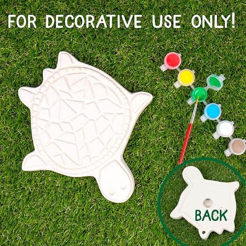 Creative Roots Mosaic Turtle DIY Stepping Stone Kit, Includes Ceramic Stone & 6 Vibrant Paints for Kids Ages 8+ thumbnail 2