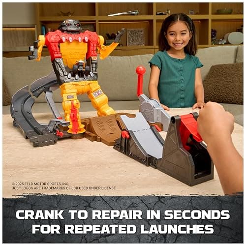 Monster Jam Smash & Bash SmashBot Playset with Launcher, Exclusive 1:64 Scale Monster Truck, 15-Inch Repairable Robot, Kids Toys for Boy and Girls Ages 3 and up thumbnail 5