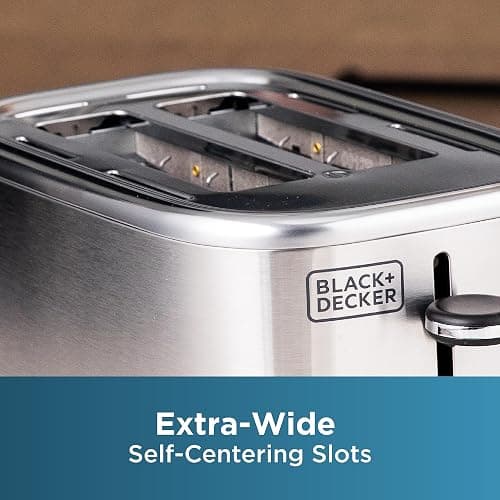 BLACK+DECKER® 2-Slice Toaster with 7 Toast Shade Settings, Extra-Wide Slots for Bagels, Stainless Steel Exterior Finish thumbnail 5