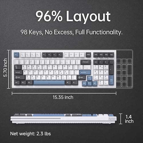 KEMOVE K98SE Mechanical Gaming Keyboard, 98 Keys LED Backlit Programmable, 96% Wired Computer Keyboard with Double Sound Dampening Foam, Pre-lubed Red Switch thumbnail 2