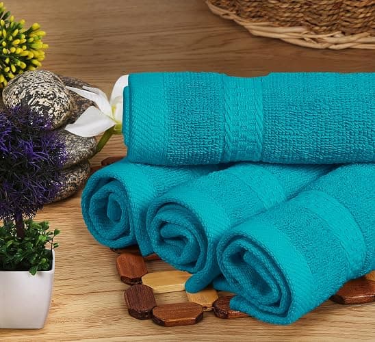 Utopia Towels 8 Piece Premium Towel Set, 2 Bath, 2 Hand, and 4 Wash Cloths, 600 GSM 100% Ring Spun Cotton, Highly Absorbent Towels for Bathroom, Gym, Hotel, and Spa, Teal thumbnail 7