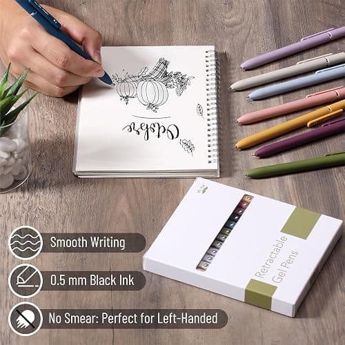 Mr. Pen- Retractable Gel Pens, 12 Pack, Morandi and Vintage Barrels, Fast Dry, Black Gel Pens Fine Point 0.5mm, Aesthetic Pens for Journaling thumbnail 5
