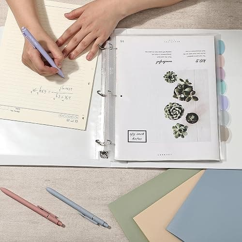 Mr. Pen- Clear Sheet Protectors with Tabs, 8 Tabs, 2 Sets, Clear Plastic Dividers for 3 Ring Binder, Insertable Index Page Divider Multicolor Tabs thumbnail 2