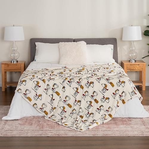 Berkshire Blanket Peanuts® VelvetLoft® Cute Character Snoopy Plush Blanket,The Flying Ace,Full/Queen 90 in x 90 in (Official Peanuts® Product) thumbnail 6