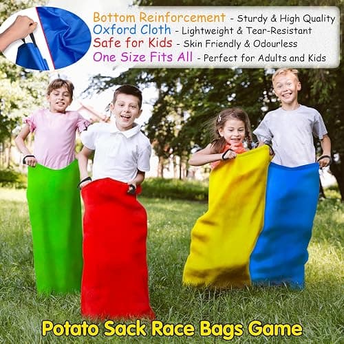 LINAYE Field Day Games Outdoor Activities, Carnival Lawn Yard Picnic Family Reunion Games Tug of War Rope Sack Race Bags for Adults and Kids Ring Toss Egg and Spoon 3 Legged Race for Birthday Party thumbnail 3