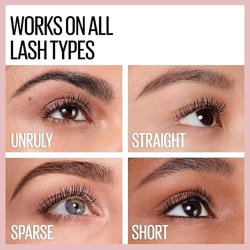 Maybelline Lash Sensational Washable Mascara, Lengthening and Volumizing for a Full Fan Effect, Midnight Black, 1 Count thumbnail 4