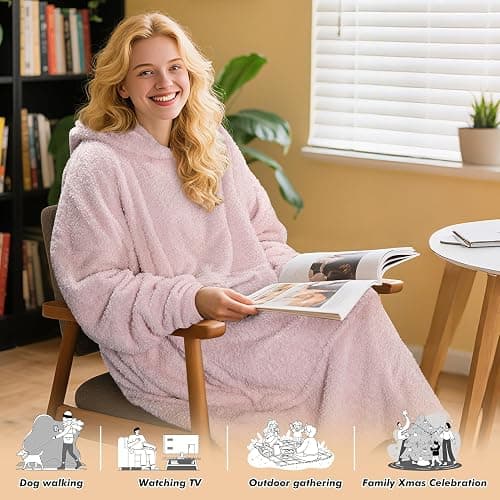 Catalonia Oversized Blanket Hoodie Sweatshirt, Wearable Lounging Fleece Pullover, Gift for Adults Women Men Kids Wife thumbnail 3