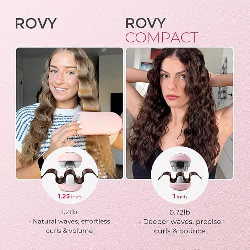 Curling Iron Hair Crimper Waver - TYMO ROVY Beach Waves Curling Wand, Ionic Deep Waver Hair Curler Tool with Ceramic 3 Barrel for Women, Dual Voltage, Anti-Scald, Easy to Use, Pink, 1 Inch thumbnail 3