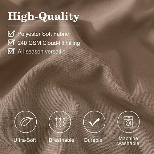 Monbix Queen Comforter Set - 7 Pieces Raw Umber Bed in a Bag Queen Bedding Sets with Comforters, All Seasons Comforter Bed Set with Sheets, Pillowcases & Shams thumbnail 6