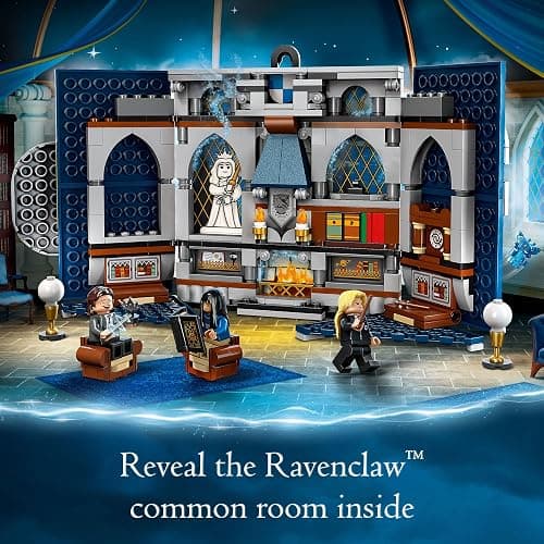LEGO Harry Potter Ravenclaw House Banner Building Kit 76411-3D Harry Potter Room Wall Decoration, Great Gift Set for Boys Girls Kids, Hogwarts Castle Common Room, Luna Lovegood Minifigure and Wands thumbnail 5