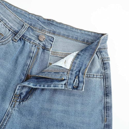 THUNDER STAR Womens High Waisted Wide Leg Jeans Stretchy Distressed Denim Pants thumbnail 6