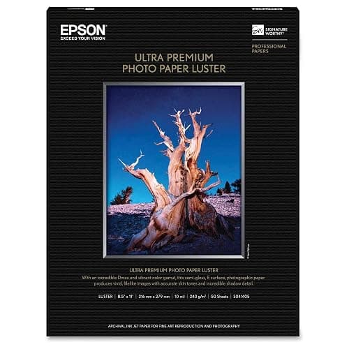 8.5x11 Epson Ultra Premium Photo Paper Luster S041405 - Image 1