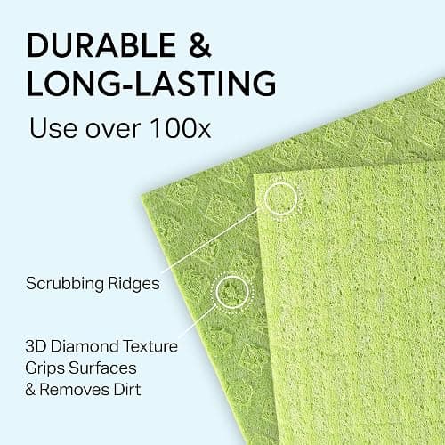 Swedish Wholesale Dishcloths, Cellulose Sponge Cloths – Bulk 10 Pack of Eco-Friendly, No Odor, Reusable Cleaning Cloths for Kitchen – Absorbent Dish Cloth Hand Towel – Assorted thumbnail 8