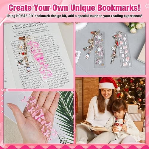253 Pcs Bow Acrylic Bookmark Blanks(2mm) Thicken 15 DIY Bookmark Making 17 Bow UV DTF Sticker 76 Charms 15 Extender Chains and 130 Jump Ring Suitable for DIY Crafts Gifts thumbnail 6