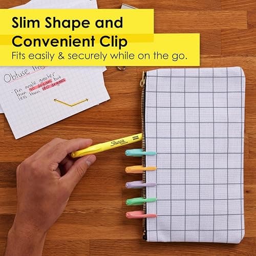 Sharpie Pocket Highlighters, Mild Pastel Colors, Assorted, Chisel Tip, 12 Count - School, Home, and Office Use, Teacher Supplies thumbnail 5
