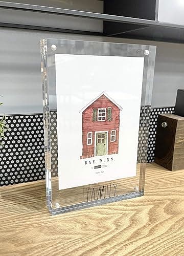 Rae Dunn Acrylic Frame - 5 x 7 Clear Acrylic Picture Frame - Free Standing Acrylic Photo Frame Display for Home, Office, Desk, Table - Modern Decor with Cute Sayings - Gift for Mom, Best Friend thumbnail 3