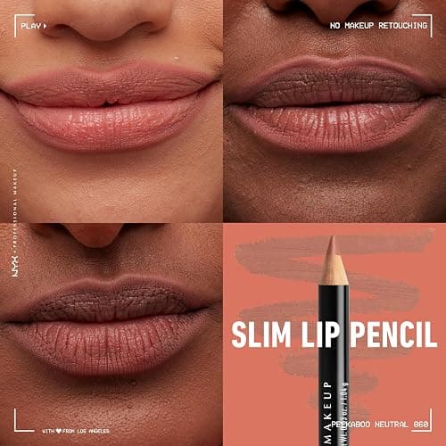 NYX PROFESSIONAL MAKEUP Slim Lip Liner Set, Long-Lasting Creamy Lip Liner Pack Of 3 (Peakaboo Neutral, Nude Pink, Ever) thumbnail 4