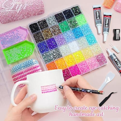 52000Pcs 36 Colors Resin Jelly Rhinestones for Bedazzling, Bedazzled Kit | 3mm Multicolor Flatback Gems for Diamond Art, Bedazzler Kit with 4Pcs Jewelry Glue & Tools, for DIY Nails Makeup Crafts Shoes thumbnail 2