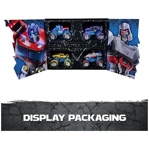 Monster Jam Transformers Monster Trucks Die Cast Vehicle, 1:64 Scale 4-Pack | Official Optimus Prime, Megatron, Starscream & Bumblebee, Real BKT Tires, Pretend Play Gifts for Kids & Collectors Ages 3+ thumbnail 6