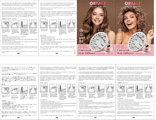 GIHALI Universal Hair Diffuser “Super Sturdy” 1.7 Inch to 2.6 Inch for Natural Curly and Wavy Hair, Hair Dryer Attachment (Rose Gold) thumbnail 13