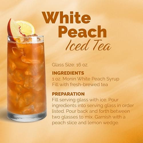 Monin - White Peach Syrup, Juicy Ripe Peach Flavor, Perfect for Cocktails, Mocktails, Iced Teas, & Smoothies, Gluten-Free, Non-GMO (1 Liter) thumbnail 5