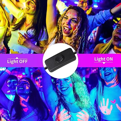 Black Light Bar, 15W 1FT Magnetic LED Black Lights with 5FT Cord, Portable Blacklights for Glow Party, Fluorescent Poster, Body Paint, Halloween Decorations, Room, Stage Lighting, 2 Pack - 2 Pack 15W thumbnail 4