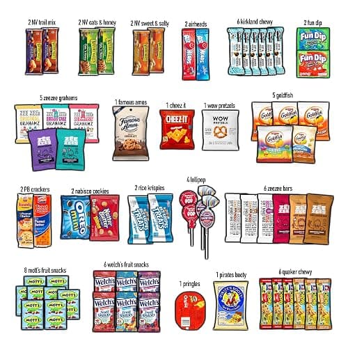 CRAVEBOX Snack Box (100 Count) Valentines Variety Pack Care Package Gift Basket Adult Kid Guy Girl Women Men Birthday College Student Office College Back to School thumbnail 2
