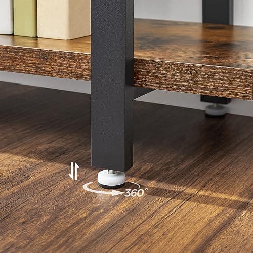 VASAGLE Bookshelf, 5-Tier Industrial Stable Bookcase, Storage Rack, Standing Shelf, Easy Assembly, Living Room, Bedroom, Office, Rustic Brown and Black LLS55BX thumbnail 9